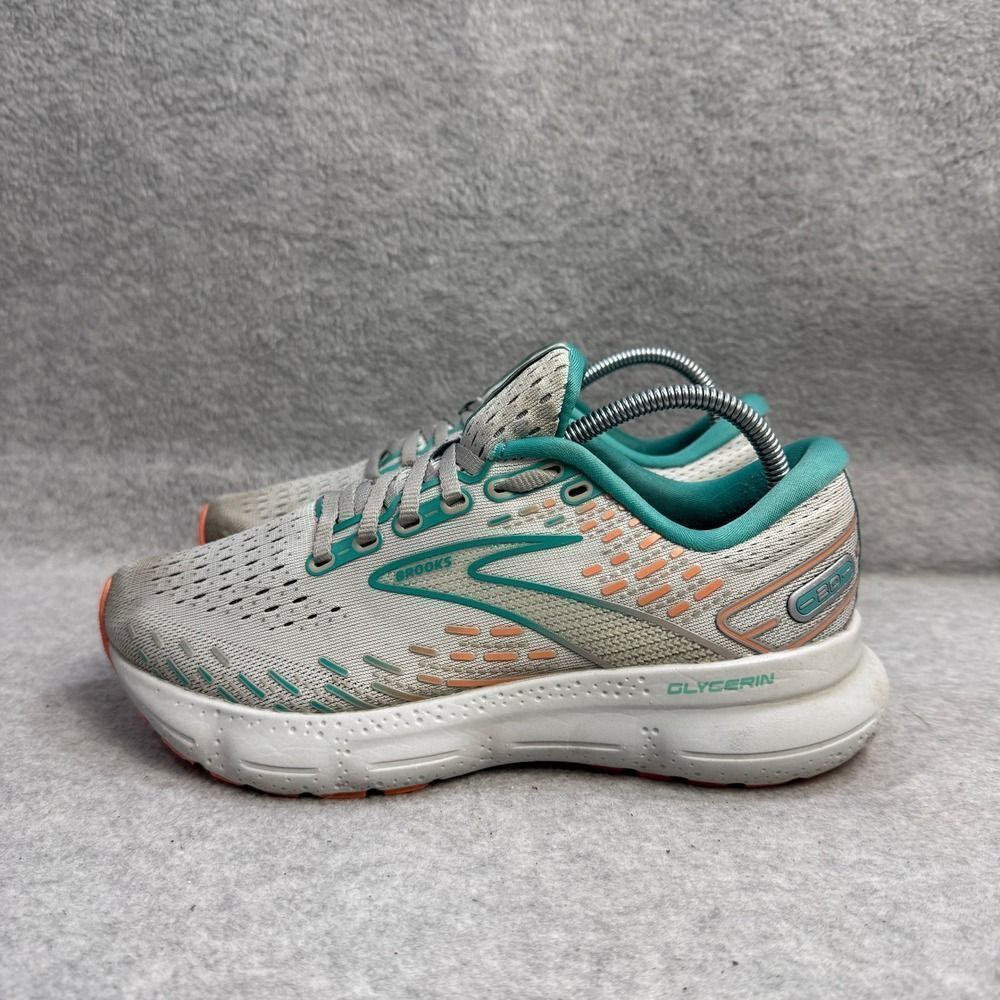 Brooks Glycerin 20 Women s Running Shoes White Teal Coral Size 6.5 1203691B061